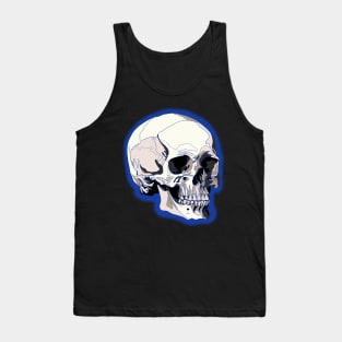 Skull design with blue lines and background Tank Top